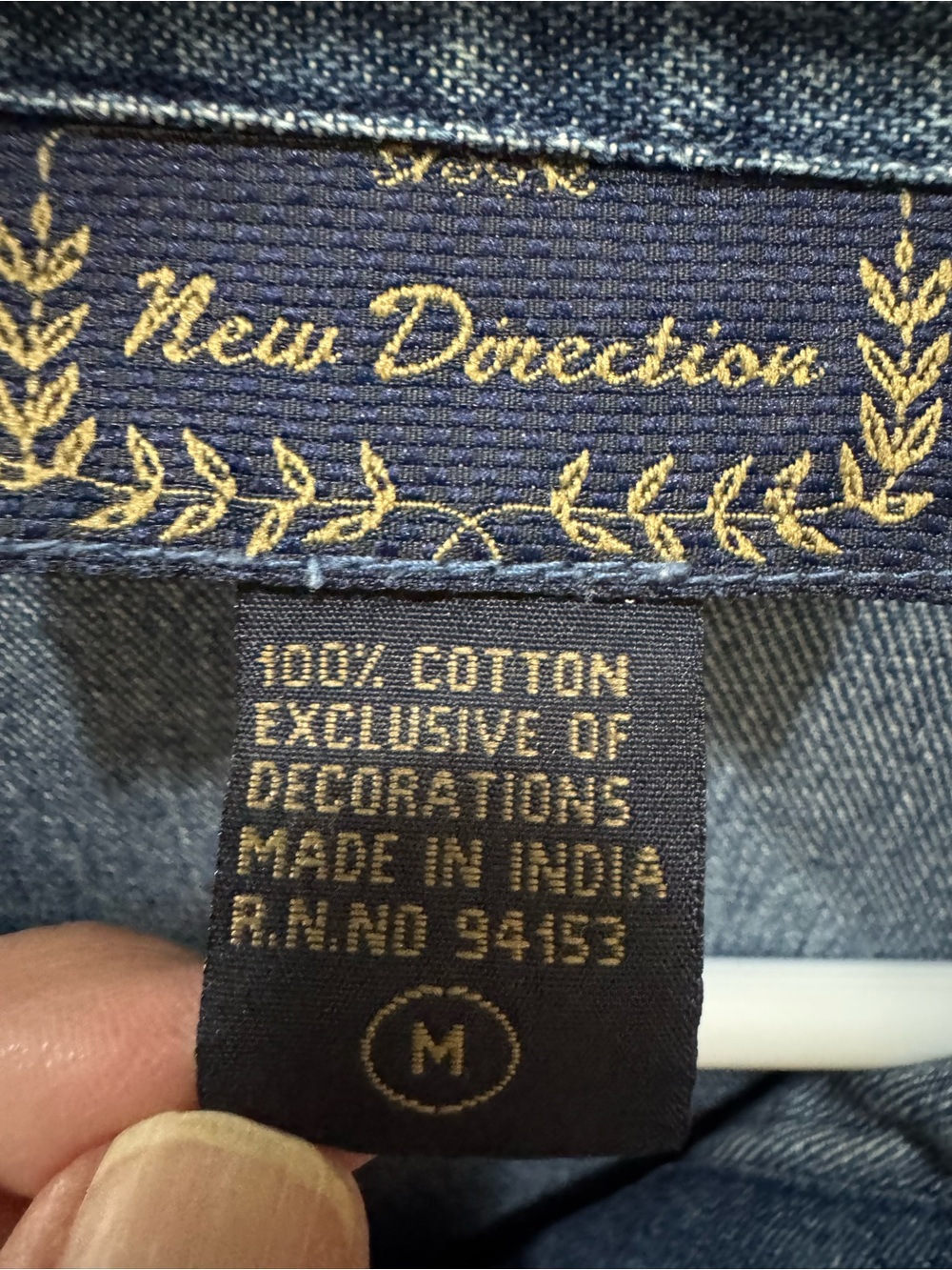 new directions Blue Denim Jacket with Pastel Floral Embroidery - Picture 5 of 9